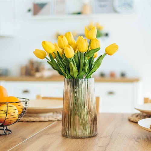 Yellow Letterbox Tulips Vase Delivered In Holland Regiobloemist