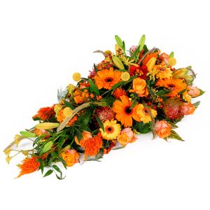 Orange funeral arrangement