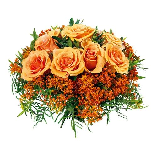 Orange bouquet roses