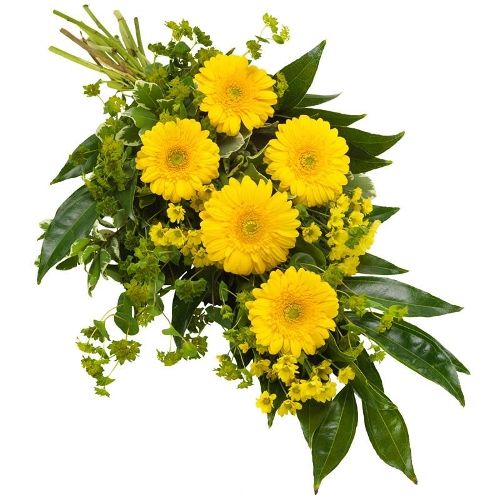 Yellow mourning bouquet