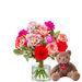 Mooi roze bloemen met beer