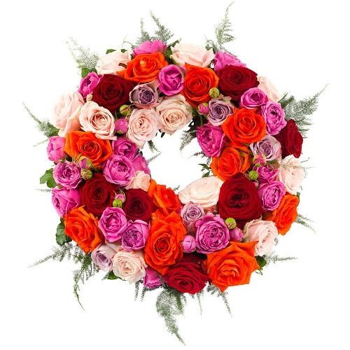 Mourning wreath of roses