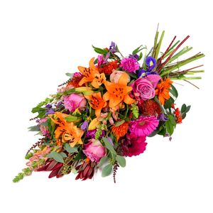Colored funeral bouquet