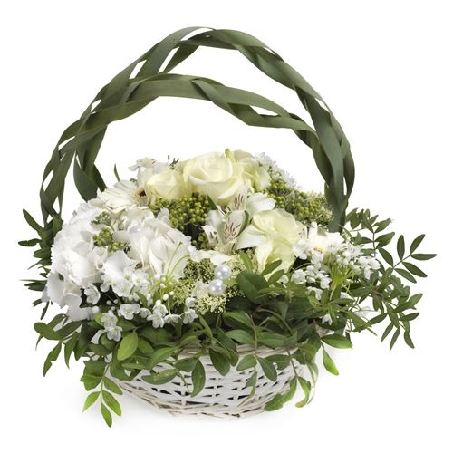 White bouquet - Basket