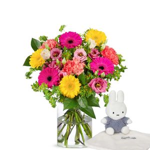 Cheerful flowers + Miffy