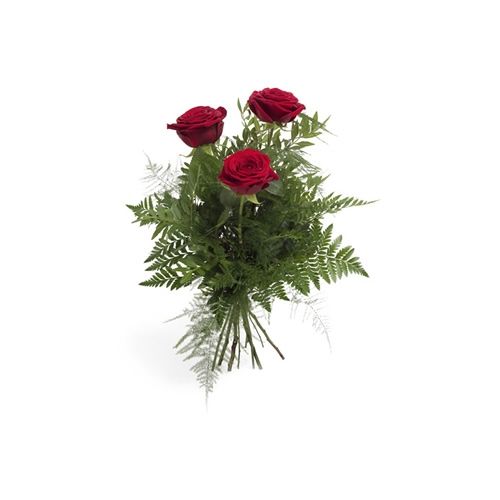 Slordig zonlicht onder 3 rode rozen bestellen en bezorgen door Regiobloemist