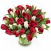 Red and white tulip bouquet