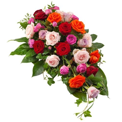 Colored mourning bouquet