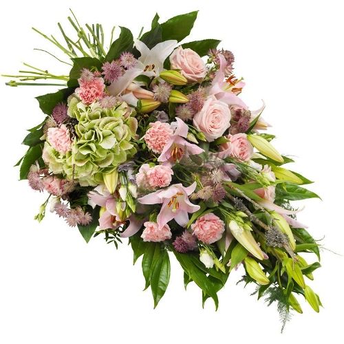 Pink mourning bouquet