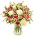 Pink roses bouquet with white