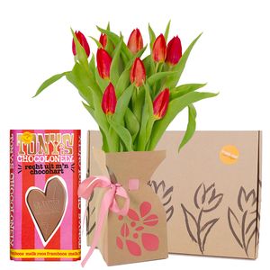 Romantische Brievenbus tulpen