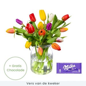 Colorful tulips + Chocolate
