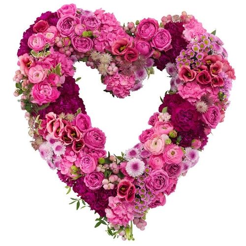 Pink Heart Mourning bouquet