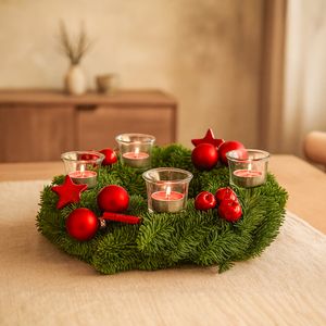 Adventskranz Rot