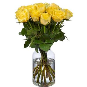 20 roses jaunes (50 cm)