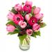 Bouquet of pink tulips and ranunculus
