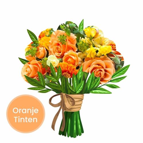 Bouquet surprise orange et jaune