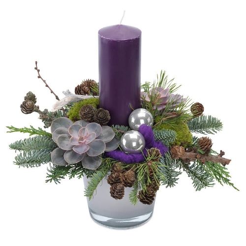 Paars kerststukje