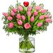 Aimer les tulipes roses - avec coeur