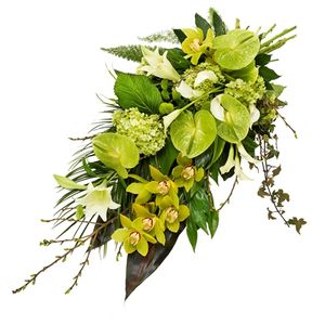 Green funeral bouquet