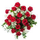 20 rode rozen met gipskruid