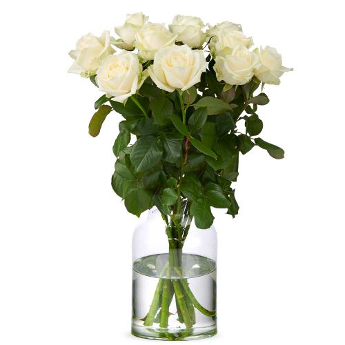 Lange witte rozen | kies aantal