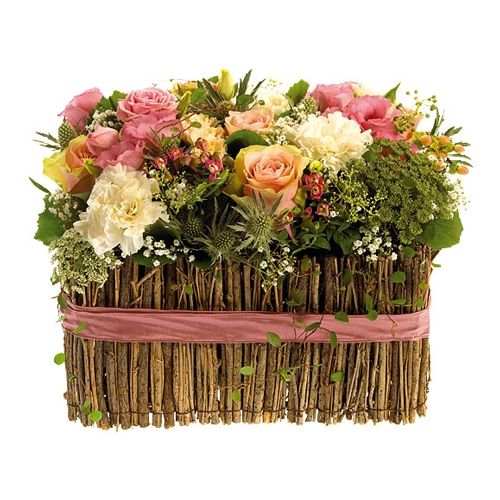 Romantic floral basket
