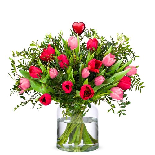 Romantische tulpen - met hartje