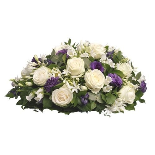 Funeral arrangement white / purple