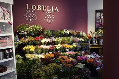 Foto binnen in de bloemenwinkel Bloemenhuis Lobelia Kortenhoef