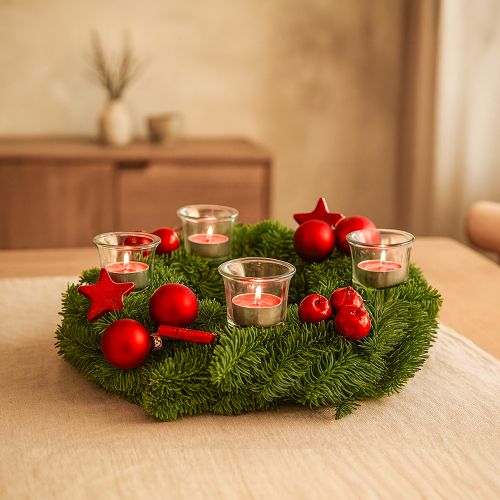 Couronne de Noël rouge