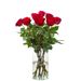 10 Madam Red Rosen mit Vase