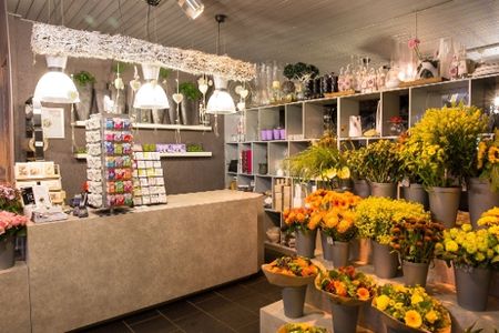Toonbank van bloemenwinkel t Roosje Zevenbergen