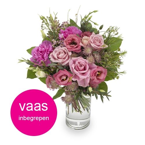 Pink bouquet with vase