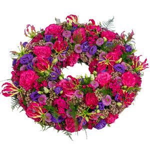 Colorful funeral wreath